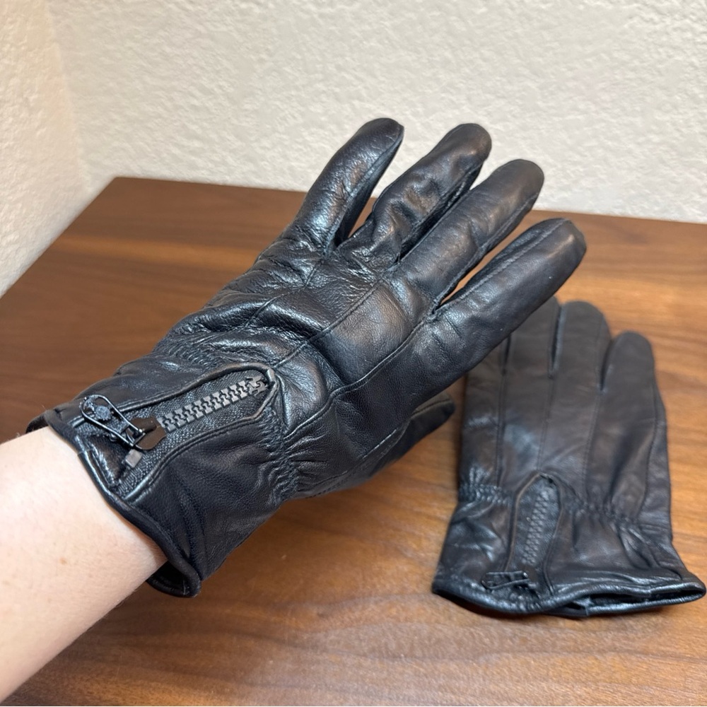 Tru Fit Women’s Gloves 100% Genuine Leather Lined Black Sz L Driving Walking